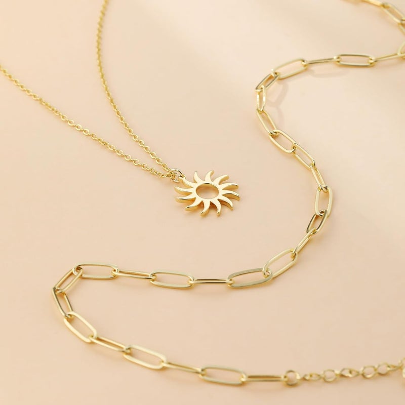 MFRYK Gold/Silver Necklaces Stack For Women,14K Gold/Sterling Silver Plated Simple Layered Choker Necklaces For Women,Stackable Multilayer Pearl Cross Disc Circle Pendant Cuban Herringbone Snake Paperclip Chain Necklaces Set Jewelry Gift for Women - Image 5